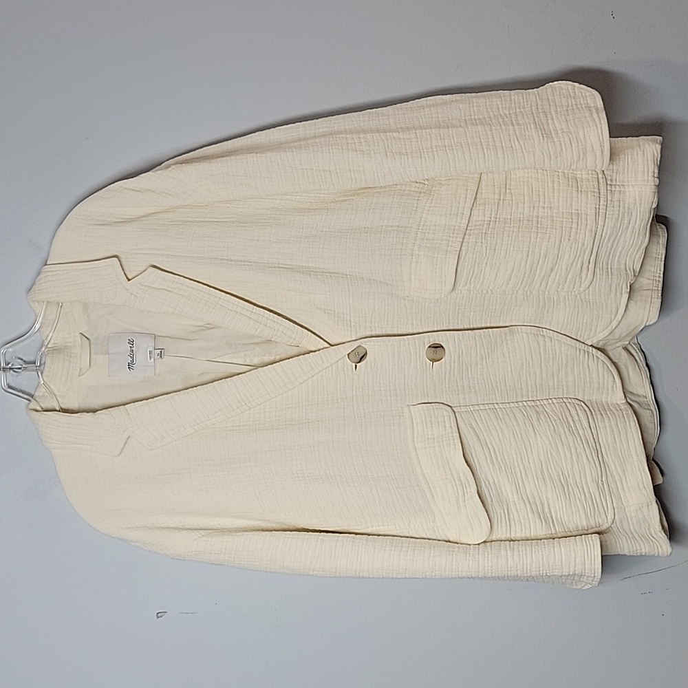 Madewell Cotton-Linen Relaxed Larsen Blazer NE403 Ivory